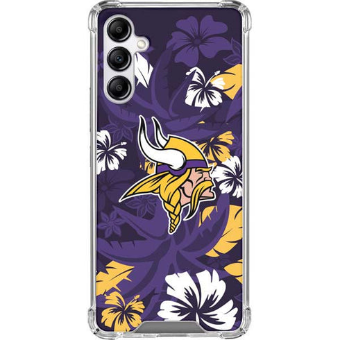 NFL Minnesota Vikings Tropical Print Galaxy A14 5G Clear Case