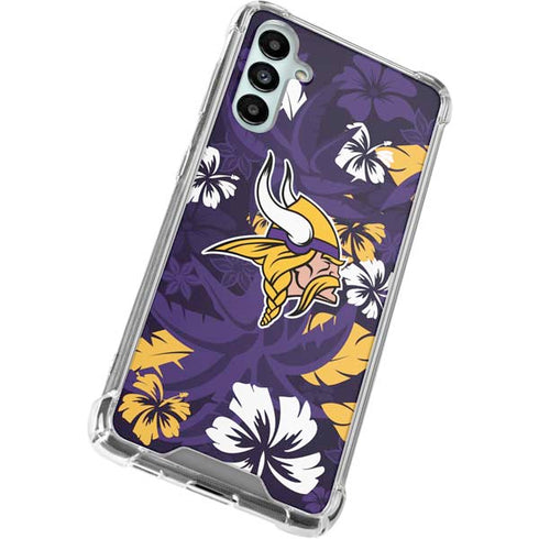 NFL Minnesota Vikings Tropical Print Galaxy A14 5G Clear Case