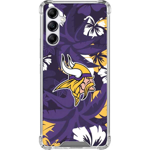 NFL Minnesota Vikings Tropical Print Galaxy A15 5G Clear Case