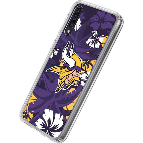 NFL Minnesota Vikings Tropical Print Galaxy A50 Clear Case