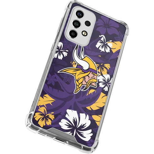 NFL Minnesota Vikings Tropical Print Galaxy A53 5G Clear Case