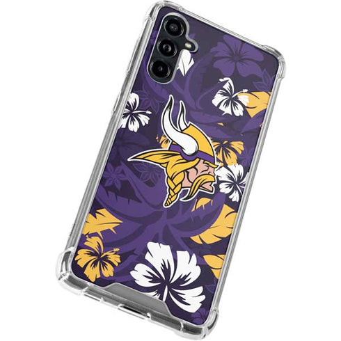 NFL Minnesota Vikings Tropical Print Galaxy A54 5G Clear Case