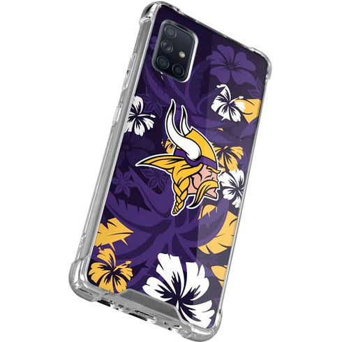 NFL Minnesota Vikings Tropical Print Galaxy A71 5G Clear Case