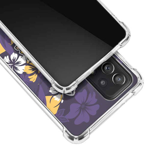 NFL Minnesota Vikings Tropical Print Galaxy A72 5G Clear Case