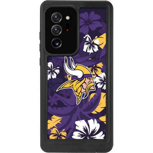 NFL Minnesota Vikings Tropical Print Galaxy Note20 Ultra 5G Waterproof Case