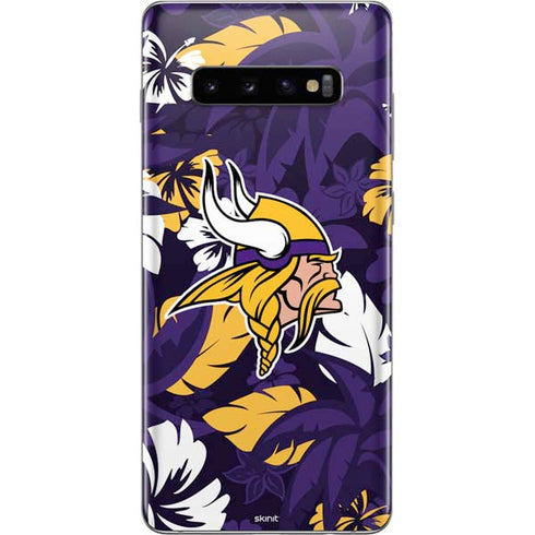 NFL Minnesota Vikings Tropical Print Galaxy S10 Plus Skin