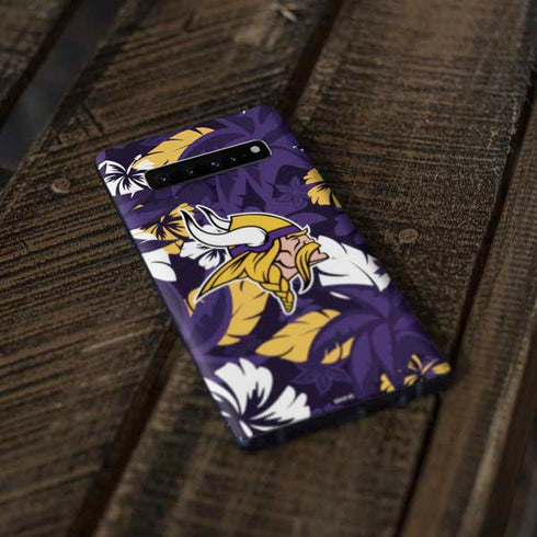 NFL Minnesota Vikings Tropical Print Galaxy S10 Plus Skin