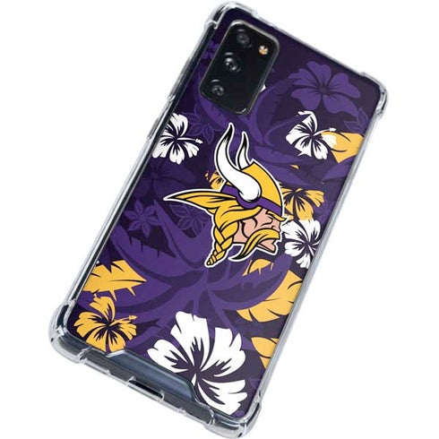 NFL Minnesota Vikings Tropical Print Galaxy S20 FE Clear Case