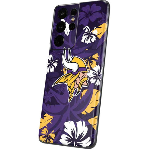 NFL Minnesota Vikings Tropical Print Galaxy S21 Ultra 5G Skin