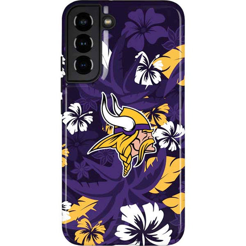 NFL Minnesota Vikings Tropical Print Galaxy S22 Plus Pro Case