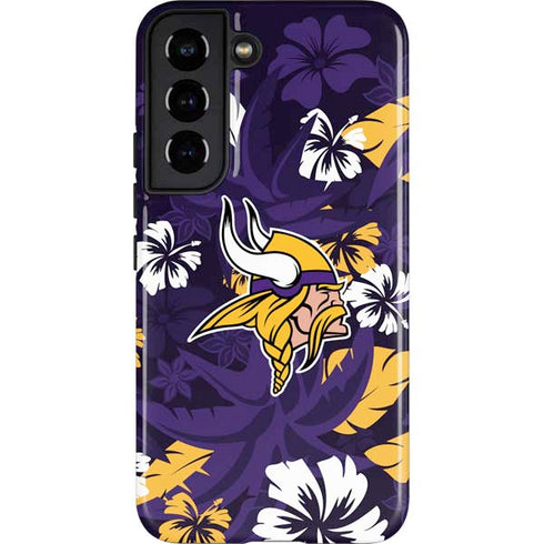 NFL Minnesota Vikings Tropical Print Galaxy S22 Pro Case