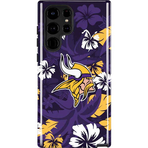 NFL Minnesota Vikings Tropical Print Galaxy S22 Ultra Pro Case