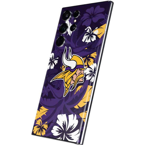 NFL Minnesota Vikings Tropical Print Galaxy S22 Ultra Skin