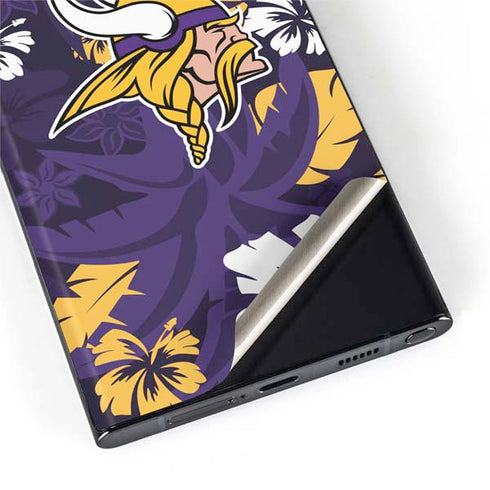 NFL Minnesota Vikings Tropical Print Galaxy S22 Ultra Skin