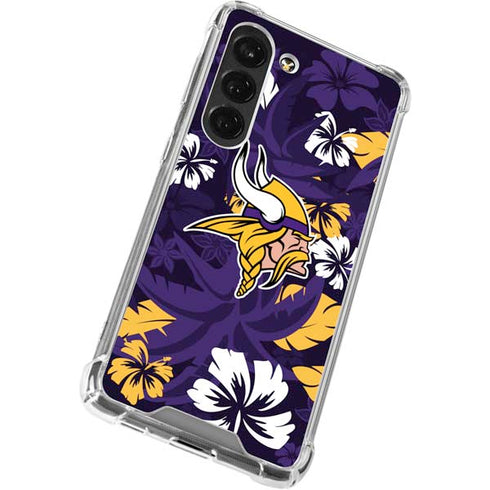 NFL Minnesota Vikings Tropical Print Galaxy S23 Clear Case