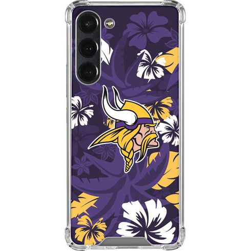 NFL Minnesota Vikings Tropical Print Galaxy S23 Plus Clear Case