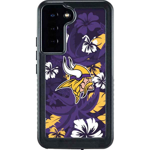 NFL Minnesota Vikings Tropical Print Galaxy S23 Plus Waterproof Case