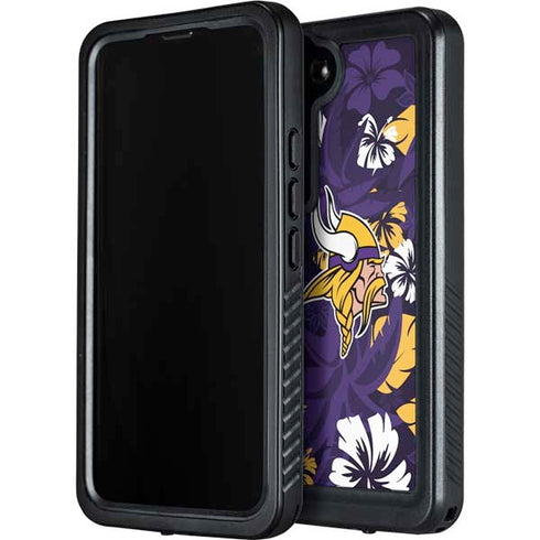 NFL Minnesota Vikings Tropical Print Galaxy S23 Plus Waterproof Case