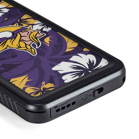 NFL Minnesota Vikings Tropical Print Galaxy S23 Plus Waterproof Case
