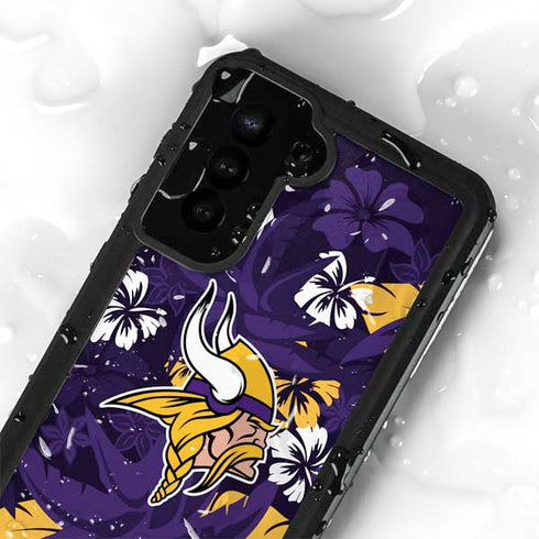 NFL Minnesota Vikings Tropical Print Galaxy S23 Waterproof Case