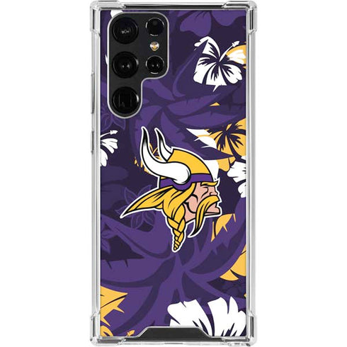 NFL Minnesota Vikings Tropical Print Galaxy S24 Ultra Clear Case