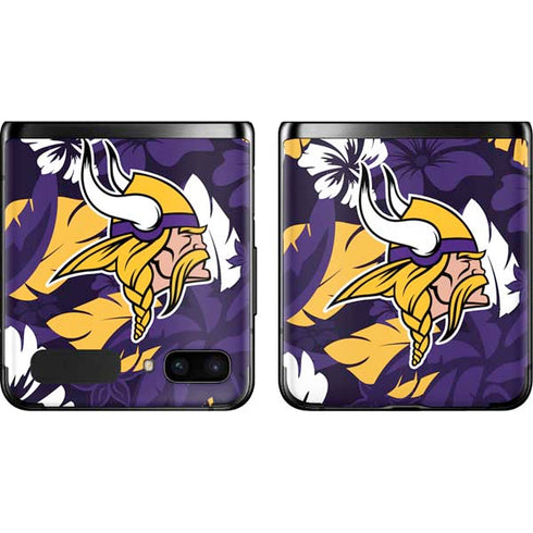NFL Minnesota Vikings Tropical Print Galaxy Z Flip Skin