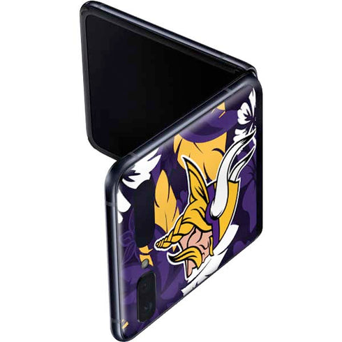 NFL Minnesota Vikings Tropical Print Galaxy Z Flip Skin