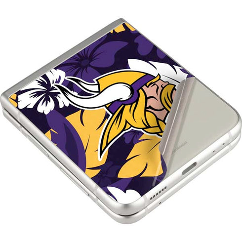 NFL Minnesota Vikings Tropical Print Galaxy Z Flip3 5G Skin