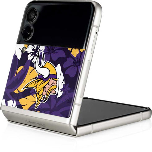 NFL Minnesota Vikings Tropical Print Galaxy Z Flip3 5G Skin