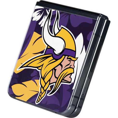 NFL Minnesota Vikings Tropical Print Galaxy Z Flip5 5G Skin