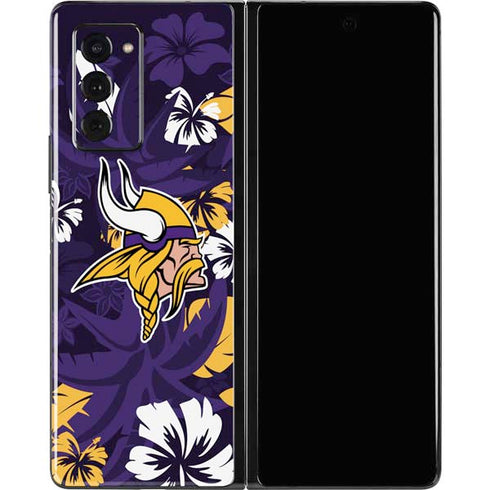 NFL Minnesota Vikings Tropical Print Galaxy Z Fold2 5G Skin
