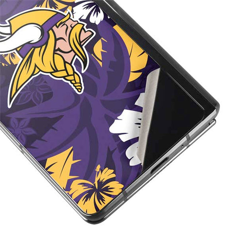 NFL Minnesota Vikings Tropical Print Galaxy Z Fold2 5G Skin