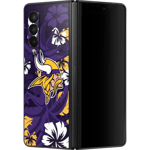 NFL Minnesota Vikings Tropical Print Galaxy Z Fold3 5G Skin