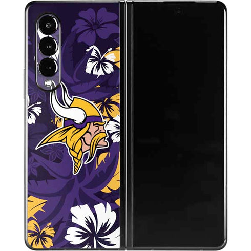 NFL Minnesota Vikings Tropical Print Galaxy Z Fold3 5G Skin
