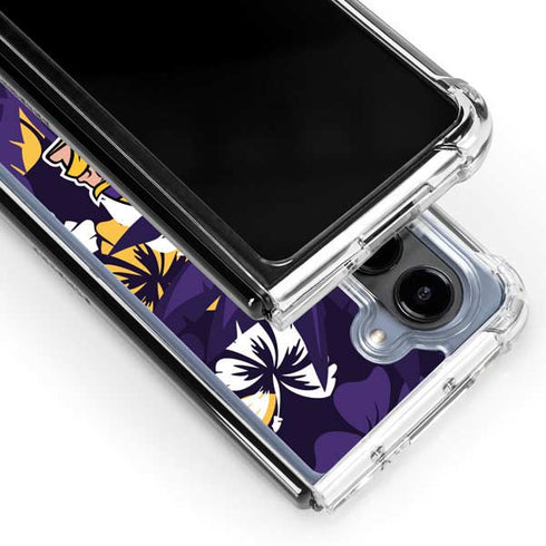 NFL Minnesota Vikings Tropical Print Galaxy Z Fold5 5G Clear Case