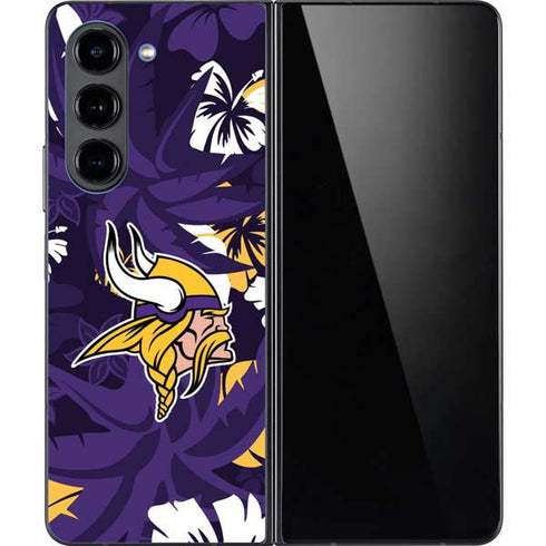 NFL Minnesota Vikings Tropical Print Galaxy Z Fold5 5G Skin
