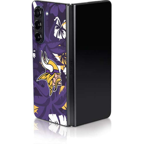 NFL Minnesota Vikings Tropical Print Galaxy Z Fold5 5G Skin