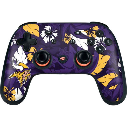 NFL Minnesota Vikings Tropical Print Google Stadia Controller Skin