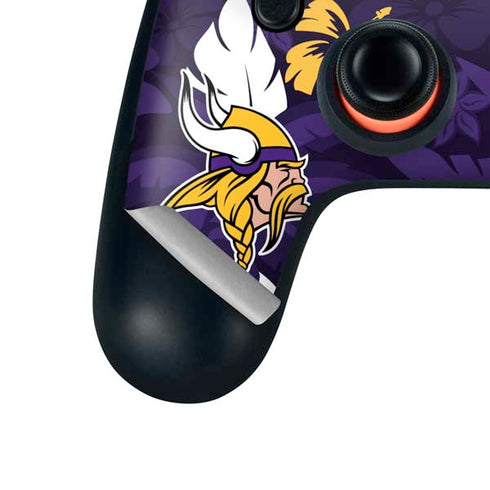 NFL Minnesota Vikings Tropical Print Google Stadia Controller Skin