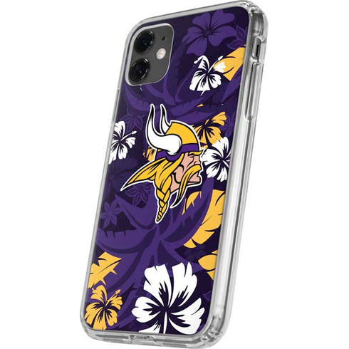 NFL Minnesota Vikings Tropical Print iPhone 11 Clear Case