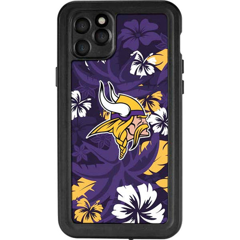 NFL Minnesota Vikings Tropical Print iPhone 11 Pro Max Waterproof Case