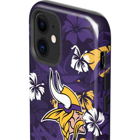 NFL Minnesota Vikings Tropical Print iPhone 12 Impact Case