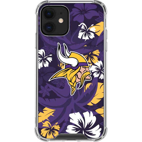 NFL Minnesota Vikings Tropical Print iPhone 12 Mini Clear Case