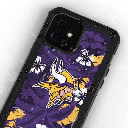 NFL Minnesota Vikings Tropical Print iPhone 12 Mini Waterproof Case