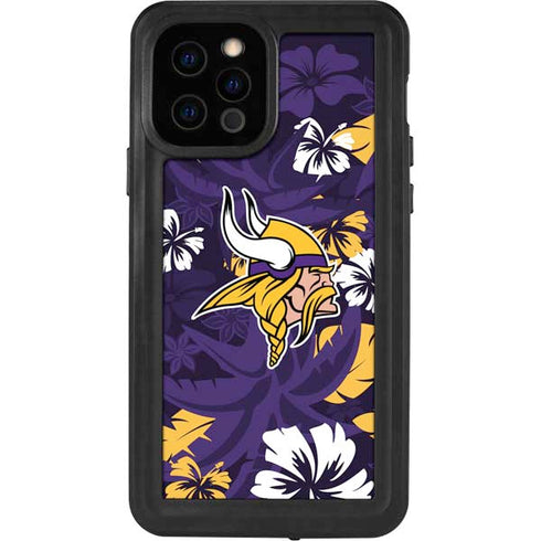 NFL Minnesota Vikings Tropical Print iPhone 12 Pro Waterproof Case