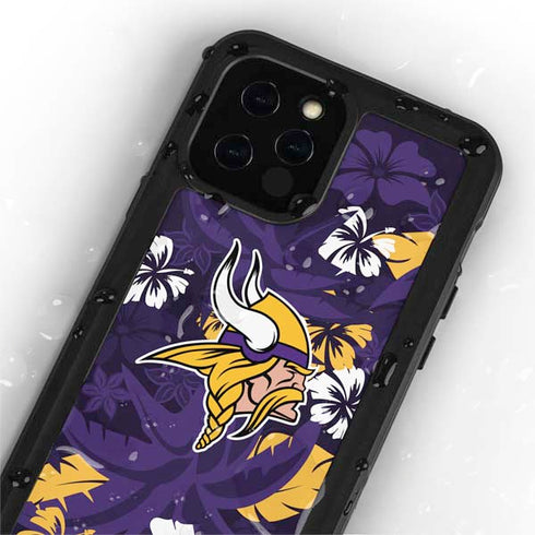 NFL Minnesota Vikings Tropical Print iPhone 12 Pro Waterproof Case