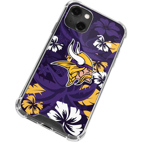 NFL Minnesota Vikings Tropical Print iPhone 13 Mini Clear Case