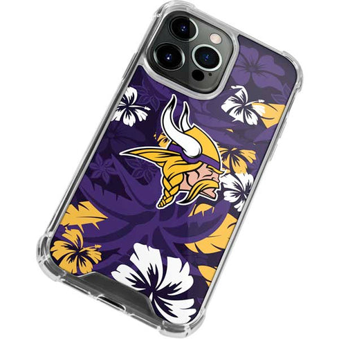 NFL Minnesota Vikings Tropical Print iPhone 13 Pro Max Clear Case