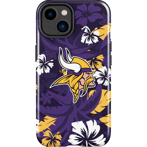NFL Minnesota Vikings Tropical Print iPhone 14 Plus Impact Case