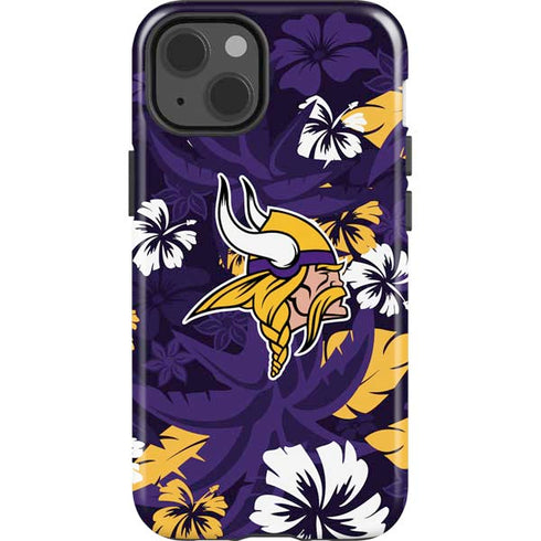 NFL Minnesota Vikings Tropical Print iPhone 15 Impact Case